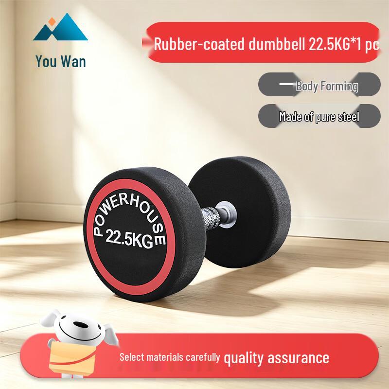 Youwan Rubber-Coated Round Head Steel Dumbbells