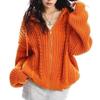 American Casual Cable Knit Hooded Sweater for Women - 2025 Spring/Autumn Trendy Loose Fit Jacket