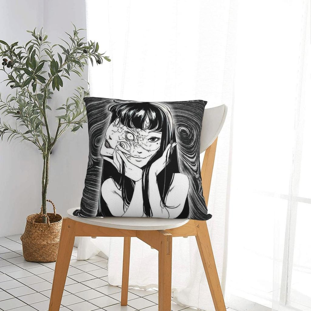 Tomie Anime Square Pillowcase Pillow Cover Cushion Throw Pillow for Home Sofa Living Room