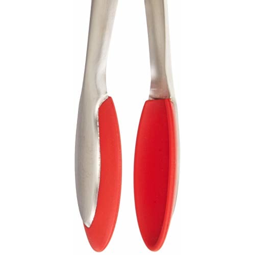 Yakusel Silicone Tongs for Easy Grabbing Food, One-Touch Opening and Closing, with Stopper, Dishwasher Safe, 26cm, Easy Opening and Closing, Non-Slip,
