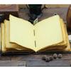 `400 Page Large Grimoire Vintage Leather Journal, Moon Phase Fat Journal, Blank Spell Book of Shadows Celestial Christmas Gifts For Him Her