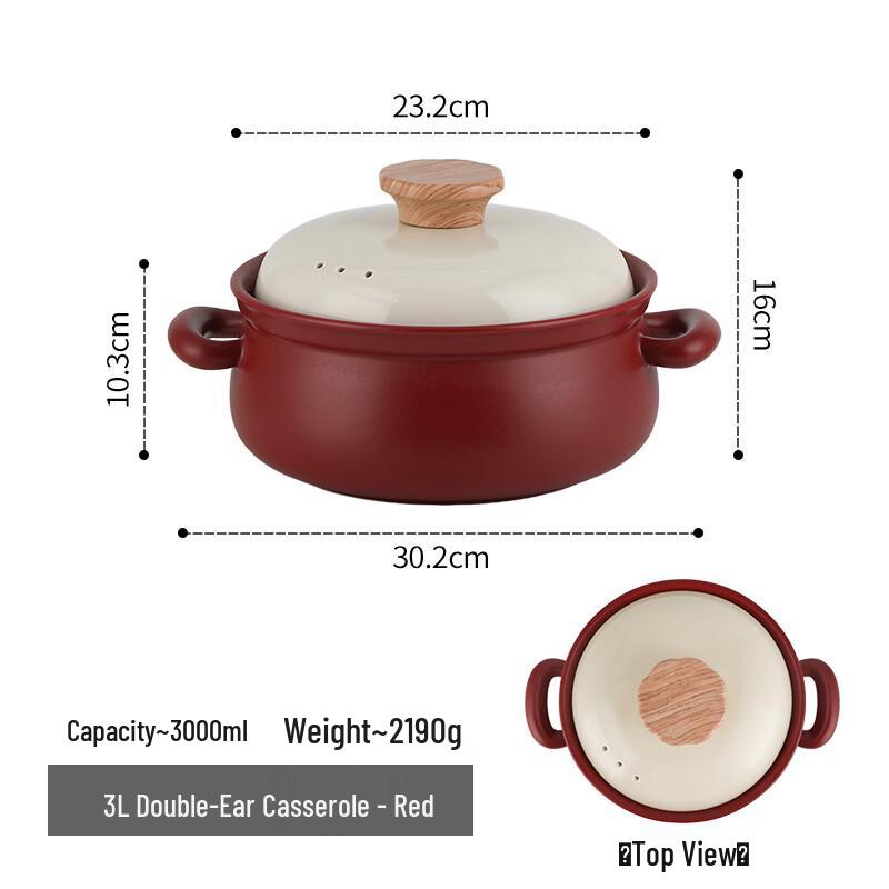 High-Temperature Ceramic Casserole for Gas Stoves