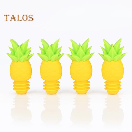 Wine Stopper Variety Styles 3D Pineapple Design Silicone Wine Glass Charms Easy To Use Leak Proof Wine Stopper