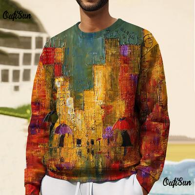 T-shirt vintage da uomo felpe retrò t-shirt oversize a maniche lunghe maglie girocollo abbigliamento invernale street per uomo felpe