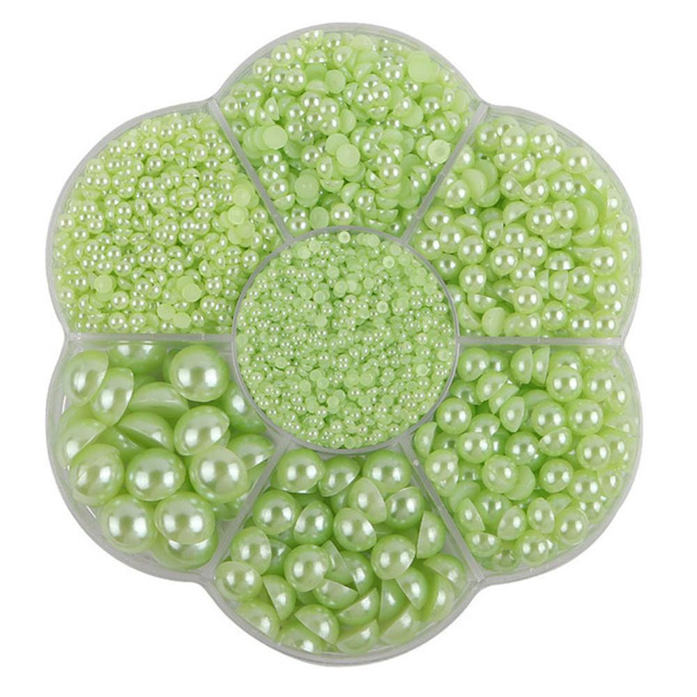 Mixed Size 7 Grid Box Half Pearl Flat Bottom AB Imitation Pearl Accessories Headwear Hair Accessories Clothing DIY Rod Diameter