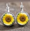 Vintage Sonnenblumen Schmuckset Mit Legierung Anhänger Kette Ohrringe Für Damen