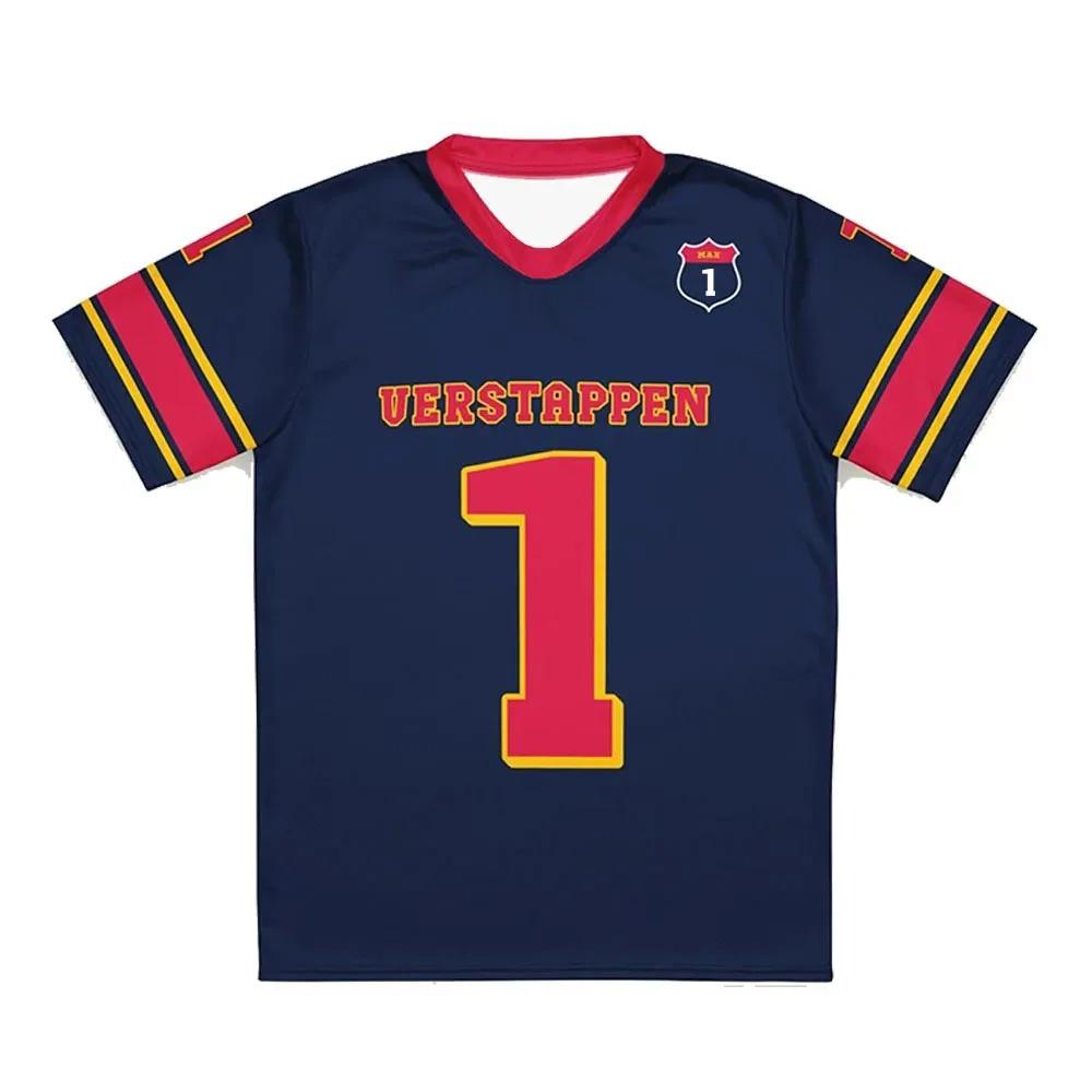 Maximální počet 1 Verstappen dresy Trička s krátkým rukávem Unisex Streetwear Tričko s 3D potiskem Ležérní volné oblečení s kulatým výstřihem