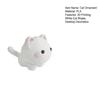 Jijijing Mini Statuetta di Gatto Stampata in 3D, Statuetta Decorativa di Gattino Bianco Cartone Animato, Scultura Animale Moderna per Decorazione da Scrivania, Regalo per Amanti degli Animali
