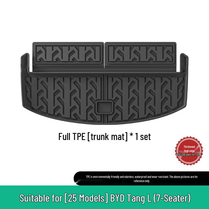 Customized TPE Floor and Trunk Mats for BYD Tang L 25, Including Seat Back Mats.