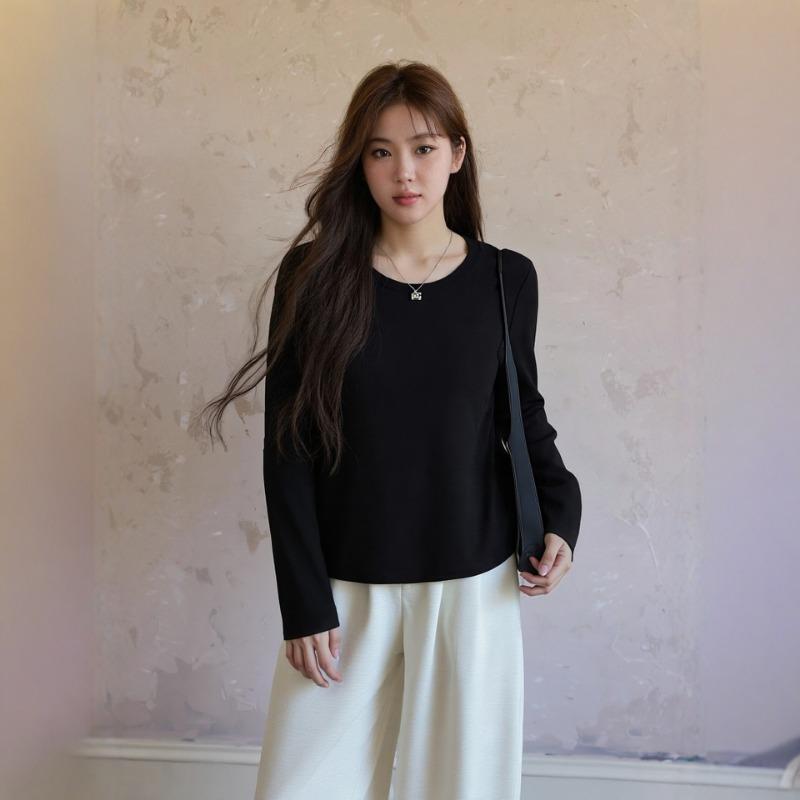 

Plus Size Bottoming Shirt Women s Maillard Ca Outerwear Knitted T-shirt XL чёрный
