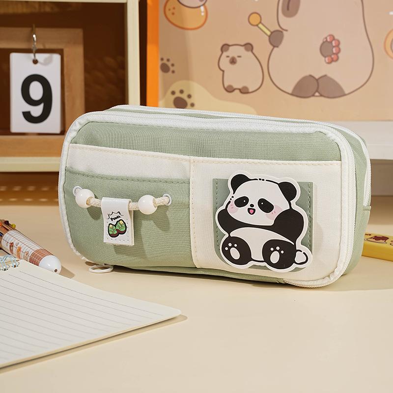 Pencil case 2025 new cute large capacity high value ins style pencil case for girls black cute dog repair pencil case
