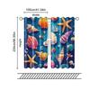 2 pcs, filtering curtains (excluding rods, non-movable, without batteries) Colored starfish and shells in blue for use in