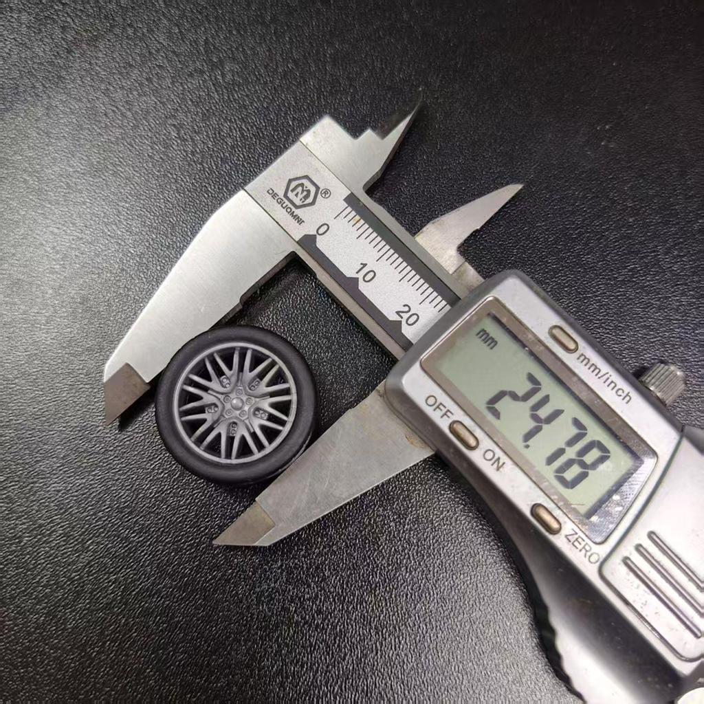 25x2mm Black Rubber Wheel Toy Car Axle Set for Model Assembly