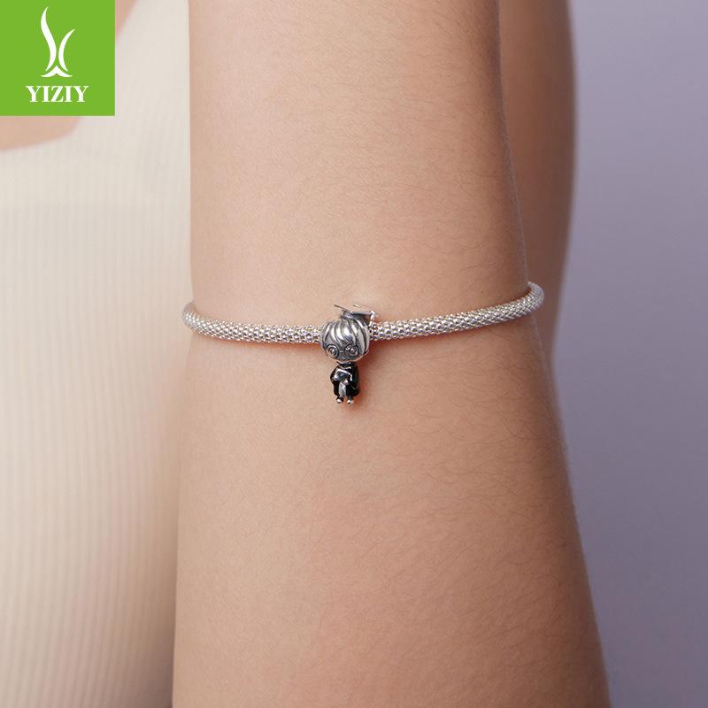 Graduation Season Boy Diy Beaded Accessories Creative Graduation Gift S925 Sterling Silver Beads Loose Beads