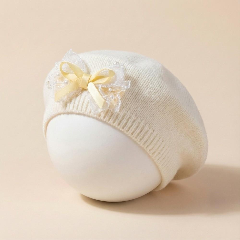 Red Color Chirldren's Knit Cap Soft Fabric Toddler Winter Hat New Kid Headwear For Toddler Girls