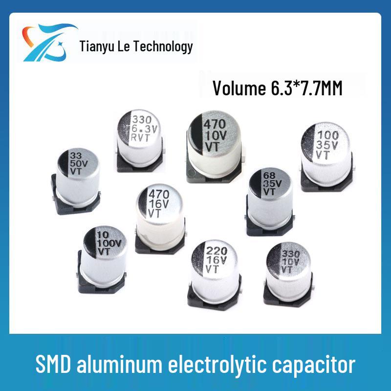 16V 470uF SMD Aluminum Electrolytic Capacitor (6.3x7.7mm)