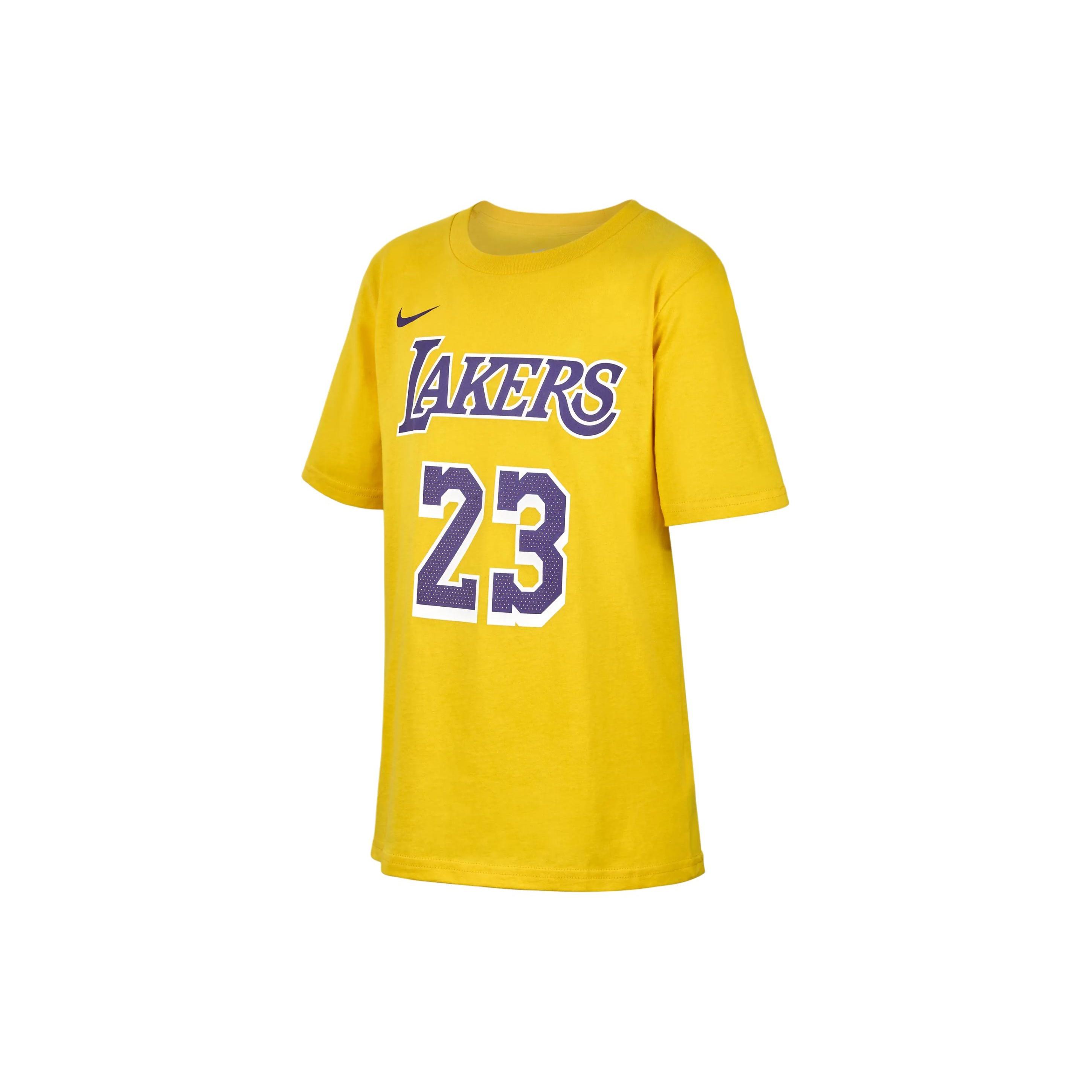 (GS) Nike NBA LeBron James Los Angeles Lakers T-shirt Yellow Kids FZ8621-728 M