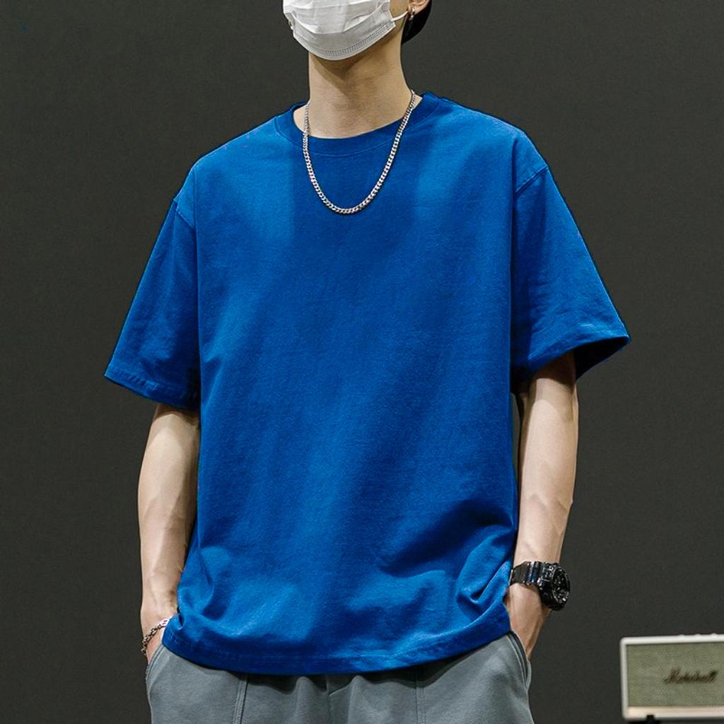 Cotton Printed Short Sleeved T-shirt for Boys Fashion Label, Summer Trend Loose Half Sleeved T-shirt, Round Neck