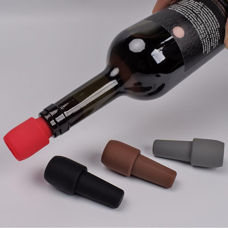 Silicone Wine Stoppers Beverage Bottle Sealer Reusable Sparkling Wine Bottle Stopper Keeping Wine Champagne Fresh Kitchen Tools