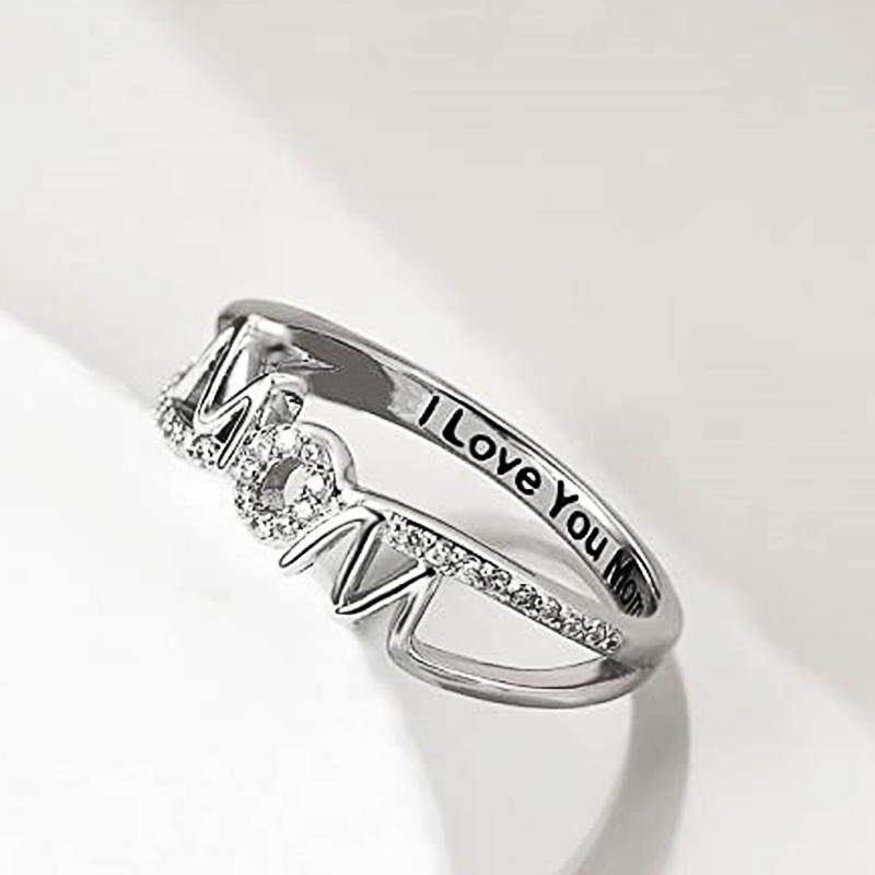 Huitan Trendy Wedding Rings for Mother Mom Luxury Paved Cubic Zirconia Brilliant Women Accessories Anniversary Gift Lady