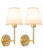 American-Style Wireless RGB Wall Lamp with Remote Control and Fabric Shade for Bedside, Living Room, or Stairwell