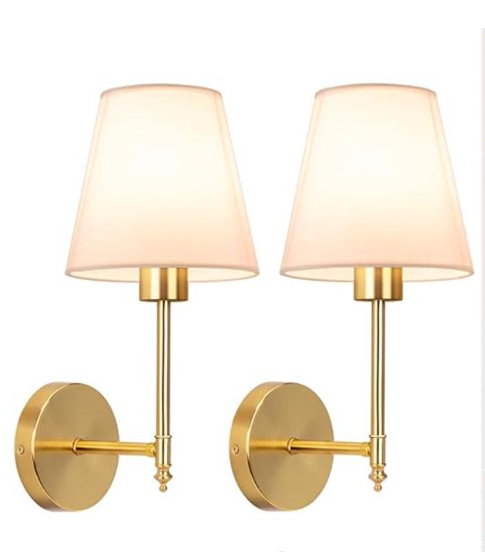 American-Style Wireless RGB Wall Lamp with Remote Control and Fabric Shade for Bedside, Living Room, or Stairwell