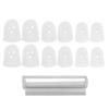 Guitar Sliding Bar Zinc Alloy Grooves Round Tip with 12 Silicone Finger Protectors for Ukulele