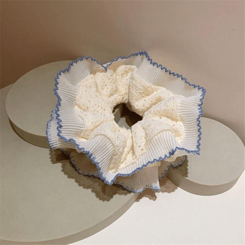 French Sweet Lace Scrunchies Double Layer Lace Hair Ties Girls All Match Ponytail Hair Accessories