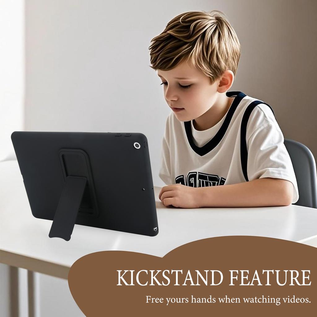Kickstand Tablet Case for iPad 10.2 (2021)/(2020)/(2019) TPU+PC Skin-Friendly Protective Cover