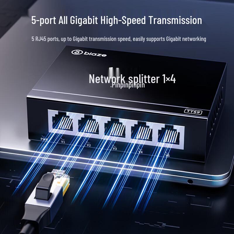 Gigabit Ethernet Splitter (1-to-4)