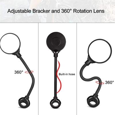 Bicycle Rearview Mirror 360° Adjustable Wide Angle Rearview Mirror Rotatable Mirror Convex Mirror 1 Pair Pack
