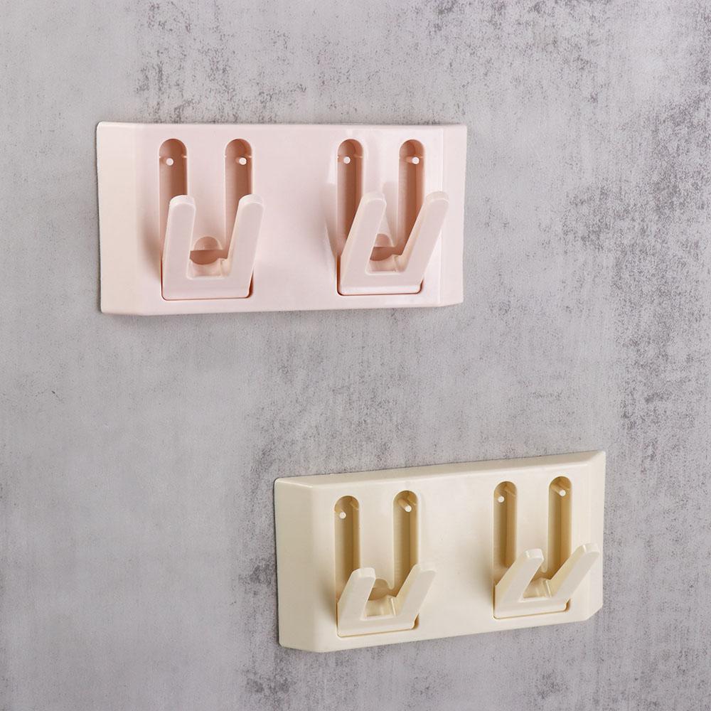 

Punch-free Wall Row Hook Plastic Coat Rack Multifunctional Key Hanger Bathroom светло-желтого