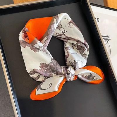 Pañuelo de Lujo Marca 2024 100% Seda Bandana Cuadrados para Mujer Pañuelo de Cabeza Moda Mora Alta Calidad Cinta para la Cabeza Hijab Mantones