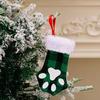 Christmas Cute for Cat Paw Plaid Tree Stocking Family Gather Party Decor