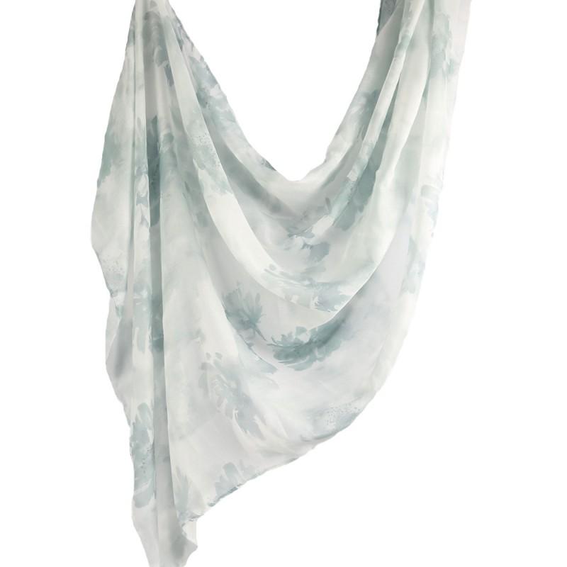 Watercolor Print Cotton Scarf Women 180x80cm Lightweight Wrap Shawl Ethnic Style Headscarf All Season Fashion Accessory