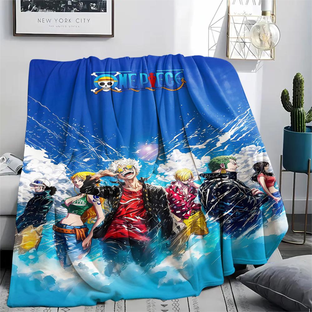1Pc Luffy Print Flannel Blanket, High quality Comfortable for All Seasons, Home Decor, Warmth and Comfort, Perfect for Gifts