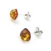 Les Trésors De Lily [N1988] - Cognac Amber 'Inspiration' Silver Earrings (rhodium-plated) - 8 Mm
