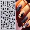 1Pc Black Cat Nail Art Stickers, Halloween Cartoon Animal Self-Adhesive Decals, DIY Nail Salon Art Decorations Animal Print