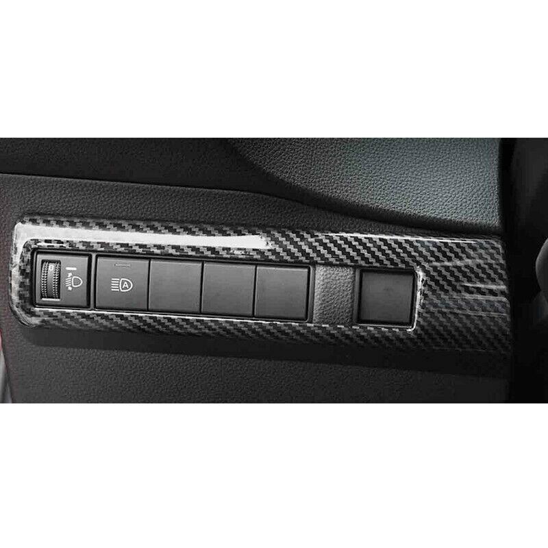 Carbon Fiber ABS Headlight Switch Cover Frame Trim For Toyota Corolla 2020-2024