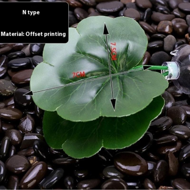 1Pcs Fish Tank Fake Plants Decoration Green Leaf Hammock For Betta Fish Stress-Reducing Aquarium Decor With Suction Cup