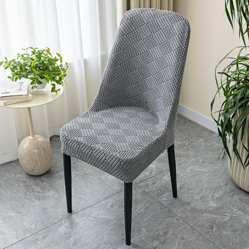 New Large Curved Semi-pack Elastic Dining Table and Chair Cover Semi-circular Household Chair Cover Cushion Backrest Integrated Chair