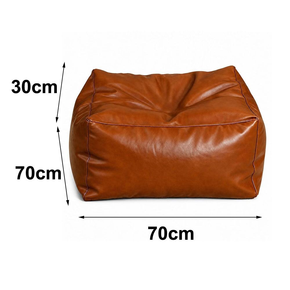 PU Leather Fillable Storage Ottoman Cover Fillable Wear Resistant Storage Footstool Claw Resistant Waterproof Pouf Cover