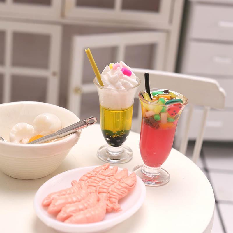 1:12 Dollhouse Miniture Simulation Ice Cream Drink Decoration Accessories Model Toys