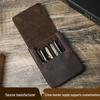 Crazy Horse Leather Handmade 6-Pen Magnetic Drawer-Style Fountain Pen Case