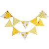 Kids' Yellow Duck Birthday Party Triangle Flag - Cotton Cloth Decoration for Children's Room or Kindergarten