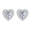 Trendy Shiny Heart Shape Stud Earrings For Women Cubic Zirconia Rose Gold Plated Wedding Gift Ear Jewelry Female DWE082