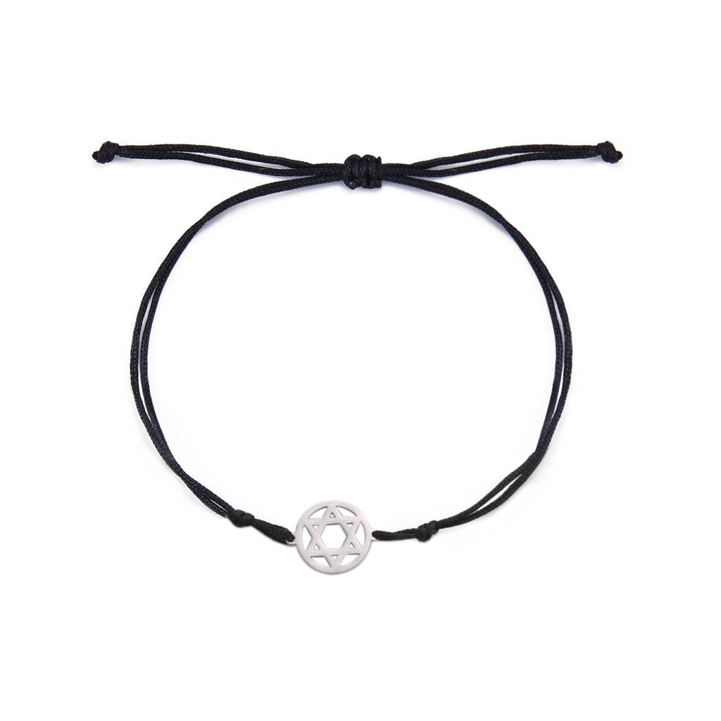 Hollow Out Hexagram Pendant Titanium Steel Bracelet Fashion Trendy Versatile Accessory