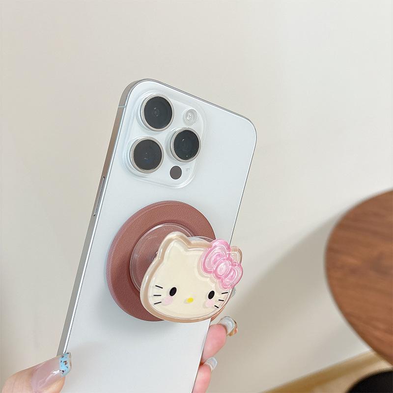 Cute Cartoon Small Fresh Kt Cat Mobile Phone Airbag Bracket Magnetic Desktop Paste Girl Cream Wind Ring