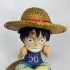 ONE PIECE periphery, sitting straw hat childhood Luffy figure, animation Nautical King car desktop chassis small ornament
