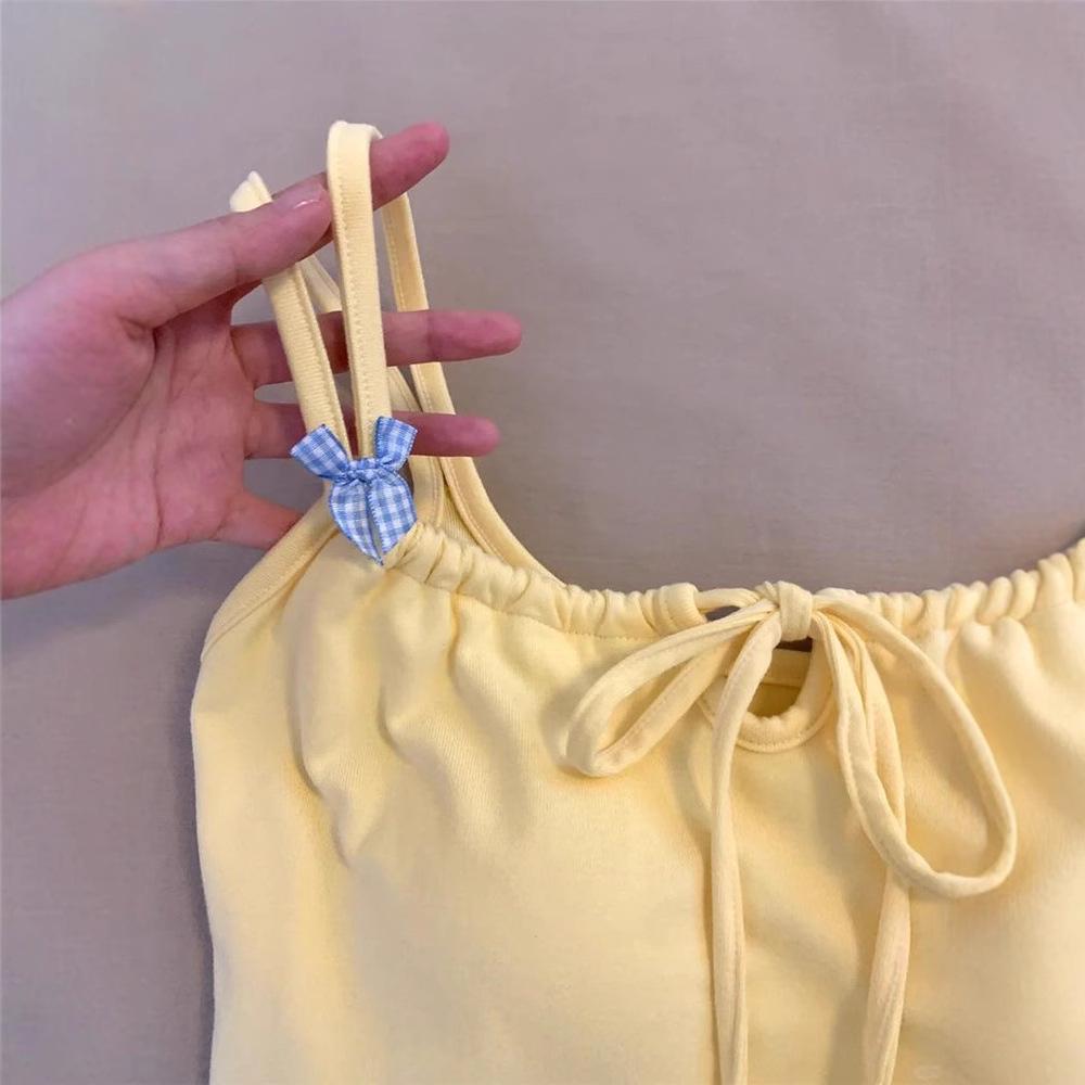 Women's Slim Fit Bow Camisole with Chest Pad - Summer Pure Desire Top